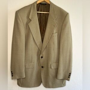 Vintage Burberrys for Saks Fifth Avenue Wool Blazer Jacket Houndstooth Pre-1999